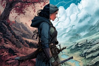 draw a cover art or comic cover art