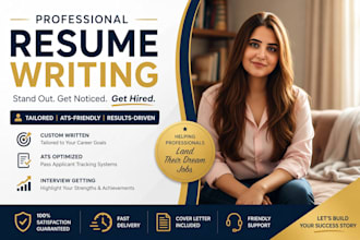 write professional resume, cv, cover letter and linkedin