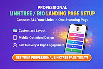 design a professional linktree or bio link landing page