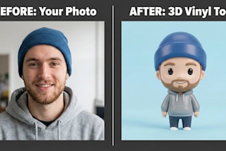 create a cute 3d vinyl toy figurine avatar from your photo