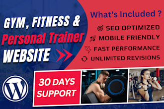 build gym, fitness center, personal trainer, yoga studio, martial arts website