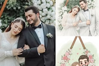 illustrate your wedding photo