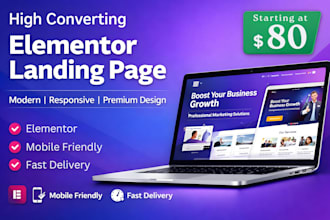 design a modern elementor landing page that converts visitors