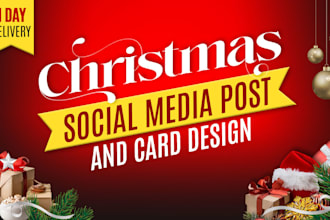 christmas social media post and card design