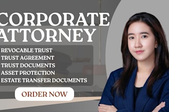draft revocable trust, trust agreement and estate transfer documents