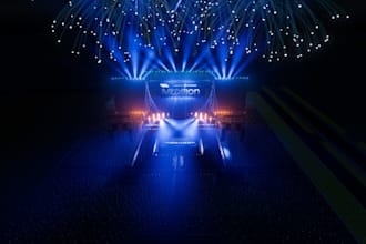 renovate festival event stage, concert live,arena indoor,musical stage rendering
