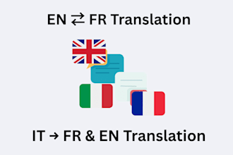 translate anything from english or italian to french by hand