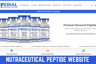 design peptide research website compliant peptide store biotechnology website