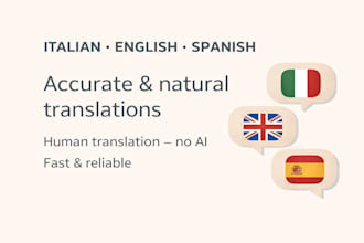 translate italian to english or spanish manually