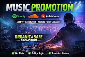 promote your music on spotify, soundcloud, youtube, amazon promotion