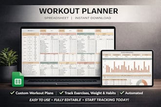 design fitness tracker spreadsheet, notion fitness tracker, canva workout plans