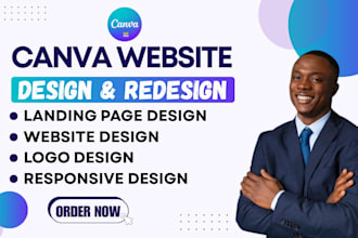 design canva website, canva landing page, responsive design