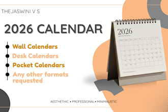 design professional and minimalist printable wall desk calendars