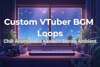 compose custom vtuber bgm loop chill anime lofi or kawaii stream music