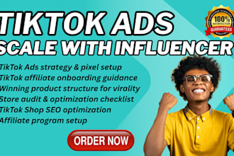tiktok shop setup and scaling with tiktok ads and influencer