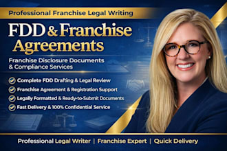 draft and review franchise disclosure document, fdd agreement ,operations manual