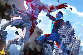 draw cel shaded comic style illustrations