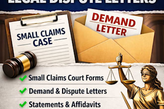 draft small claims court documents and legal dispute letters