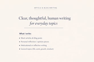 write a clear well structured article or blog post on any topic