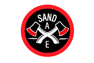 design a manly monogram logo for sand axey throwing