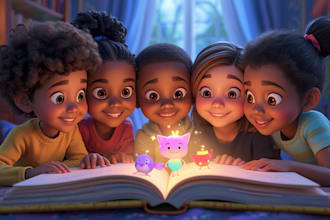 design premium 3d children book illustrations kids storybook