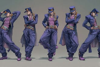 create a custom jojo bizarre adventure inspired artwork