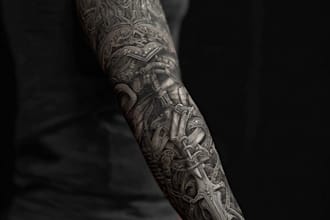 makle a tattoo design of tattoo sleeve