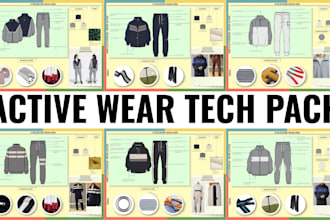design activewear techpack clothing techpack fashion techpack