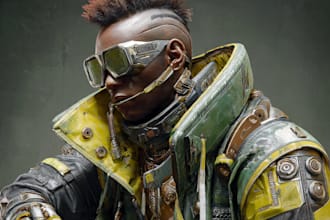make cyberpunk character art