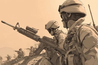 draw military themed illustrations