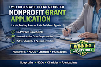 do research to find agents for nonprofit grant application