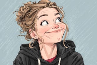 draw funny big head cartoon caricature