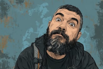 make hilarious cartoon caricature from photo