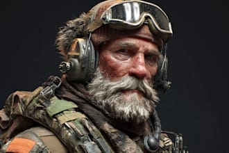 draw detailed military characters for you