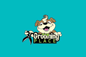 create professional captivating dog grooming logo