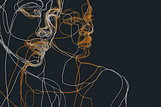 draw abstract continuous line art for you