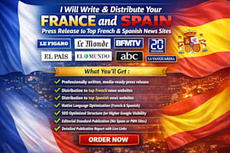 distribute your france and spain press release to top french spanish news sites