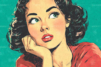 design a retro vintage comic illustration