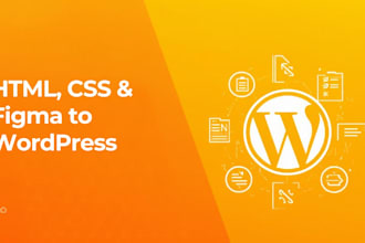 convert HTML, CSS, or figma to wordpress