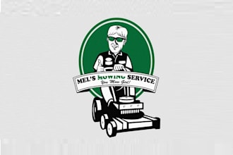 design eye catching lawn mowing service logo