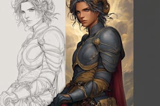 epic fantasy fighter character art custom dynamic