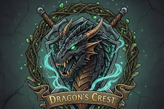 design an epic fantasy gaming logo