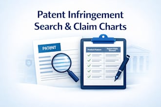 do comprehensive patent infringement search and prepare detailed claim charts