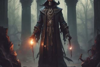 realistic dark fantasy and horror illustration