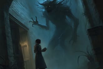 fantasy horror art illustration or dark creepy