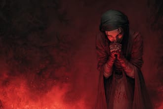 realistic dark fantasy and horror illustration
