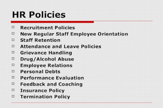 draft HR policies, sops and employee handbook for your company