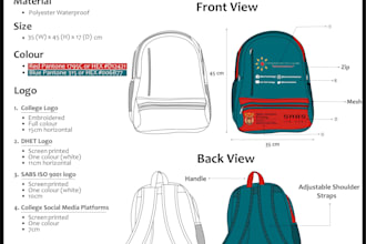 custom bag and backpack design with tech pack