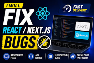 debug and fix react js next js website issues