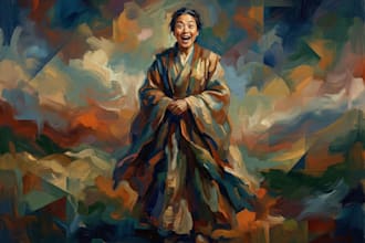 make digital oil painting of your wedding photo